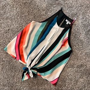 Express top - multicolor - size XS - tank top - keyhole - stripes - loose fit